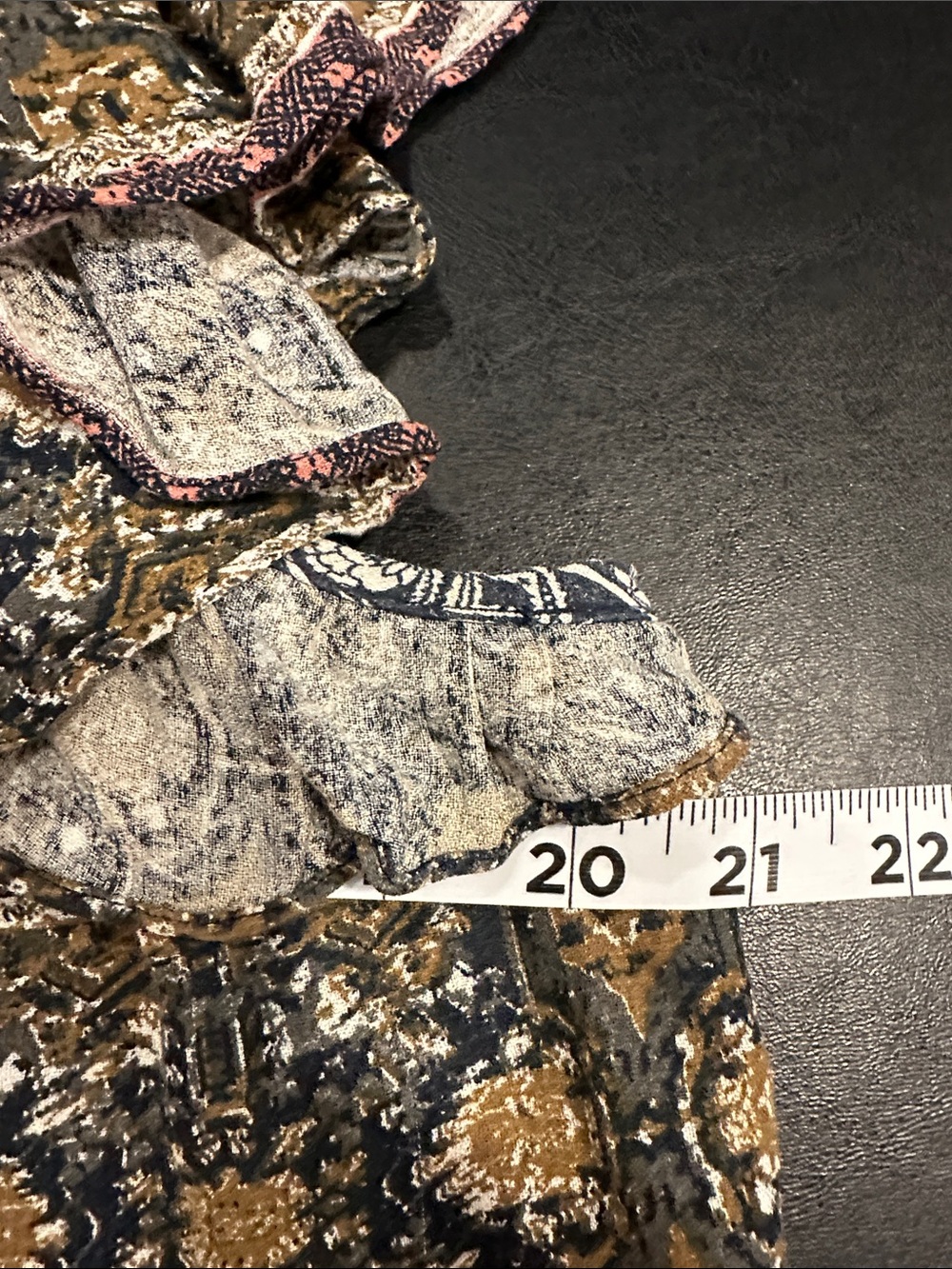 Lucky Brand Boho Navy Multi Printed V-Neck Tassel Tunic - Picture 5 of 7